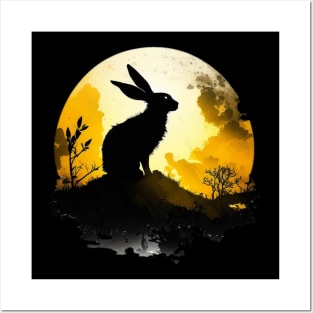 Moonstruck Black Rabbit of INLÉ Posters and Art